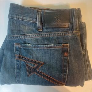 Rock and Republic Jeans Mens 36x30* Blue‎ Henlee Bootcut Embroidered Distressed
